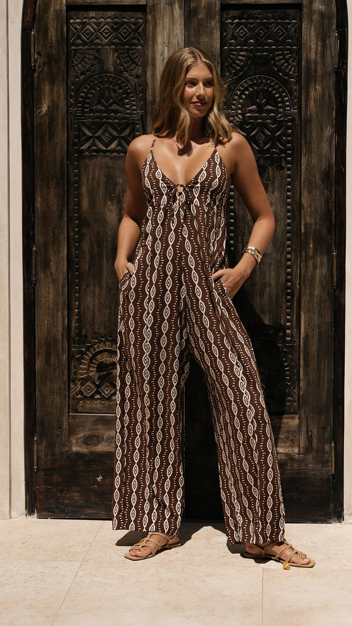 khushclothing DRESSES Solae Jumpsuit - Axis Brown