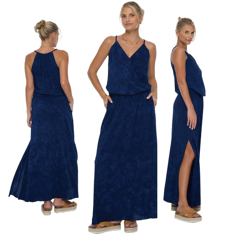 khushclothing DRESSES Solene Coastal Maxi Dress - Hazy Navy