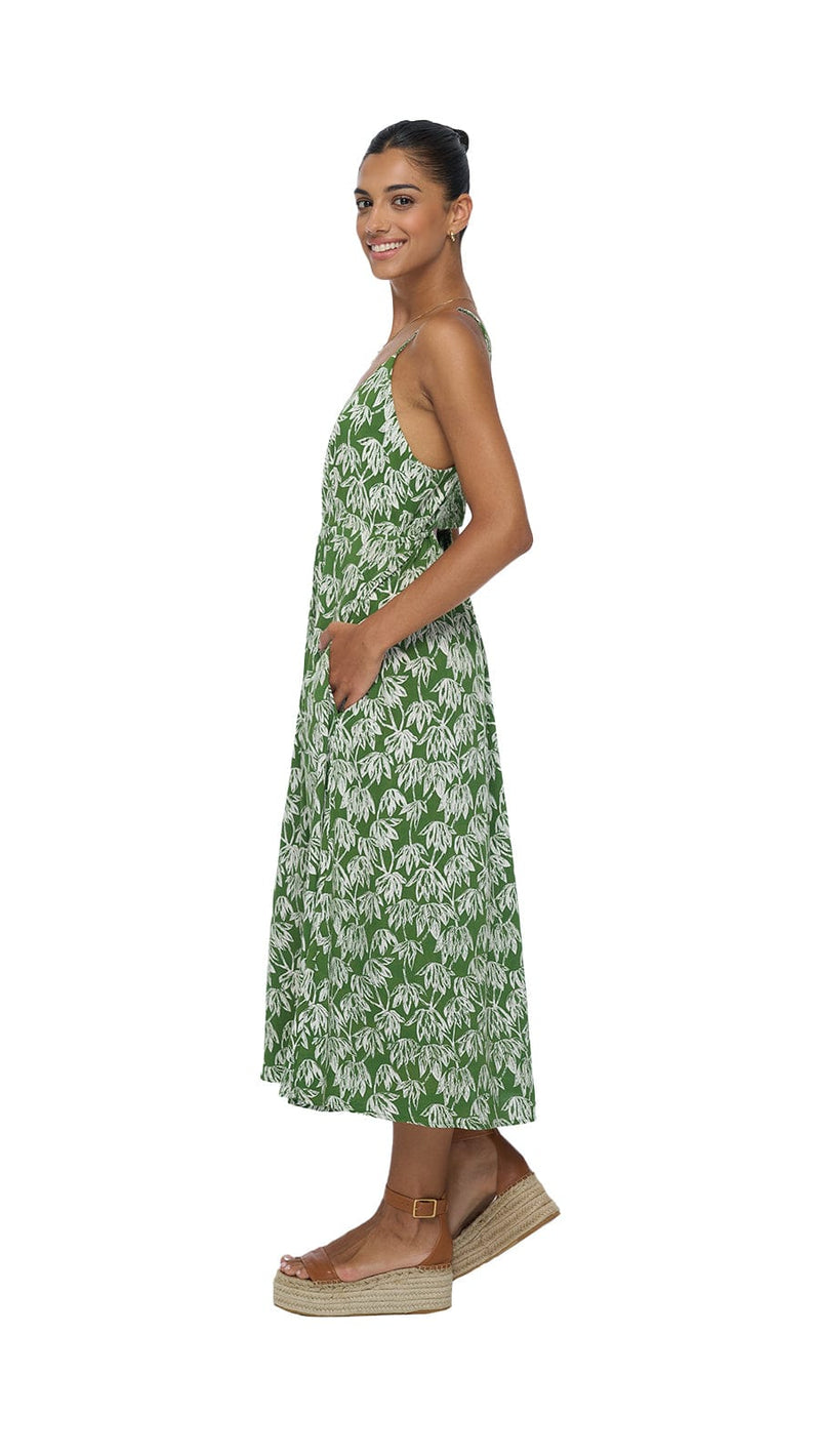 khushclothing DRESSES Soller Mio Midi Dress - Canopy Green