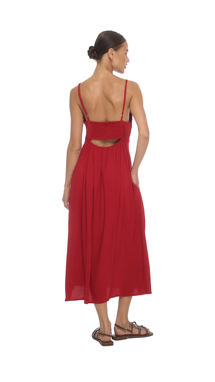khushclothing DRESSES Soller Mio Midi Dress - Solid Ruby