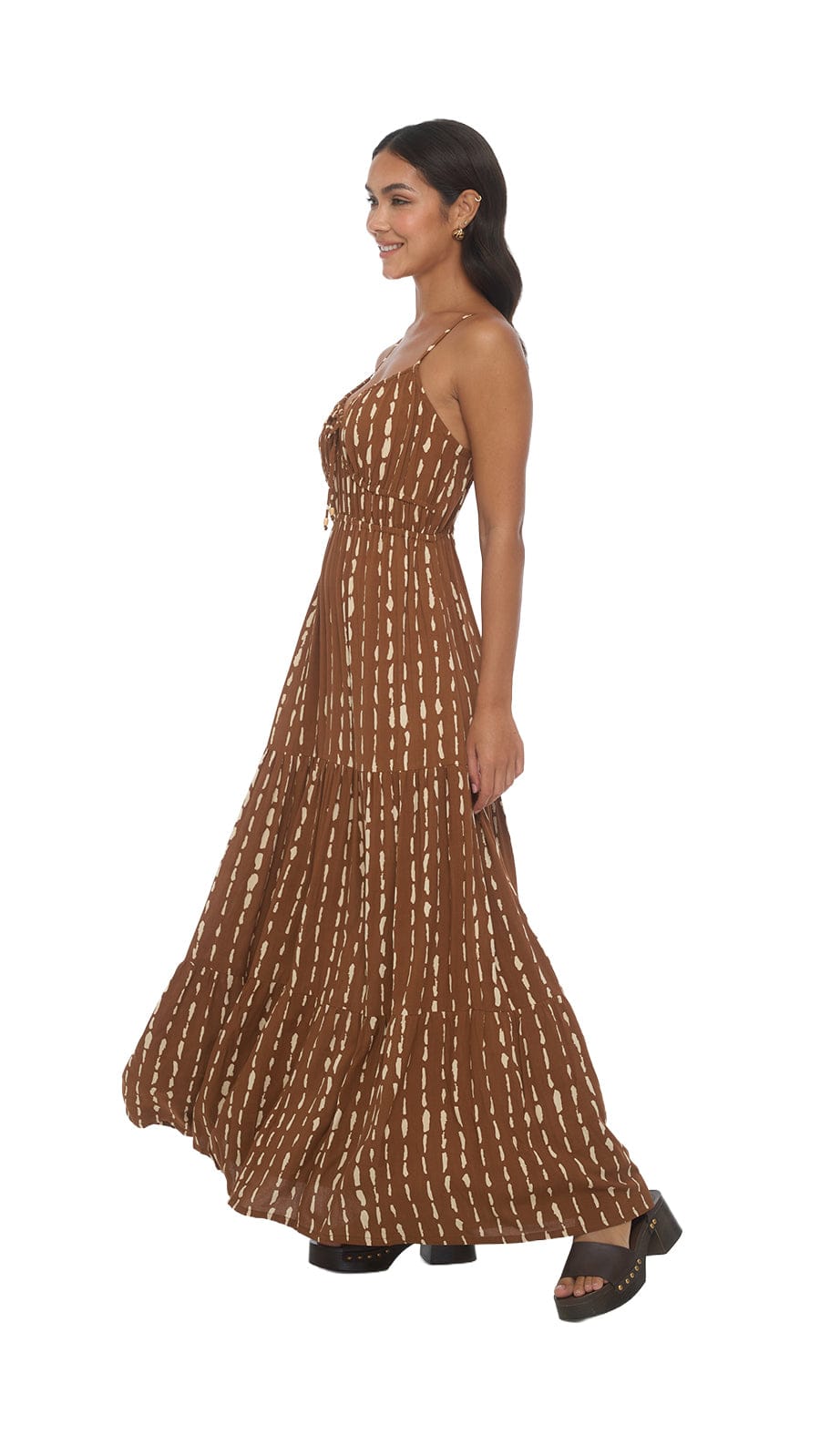 khushclothing DRESSES Zana Maxi Dress - Current Brown