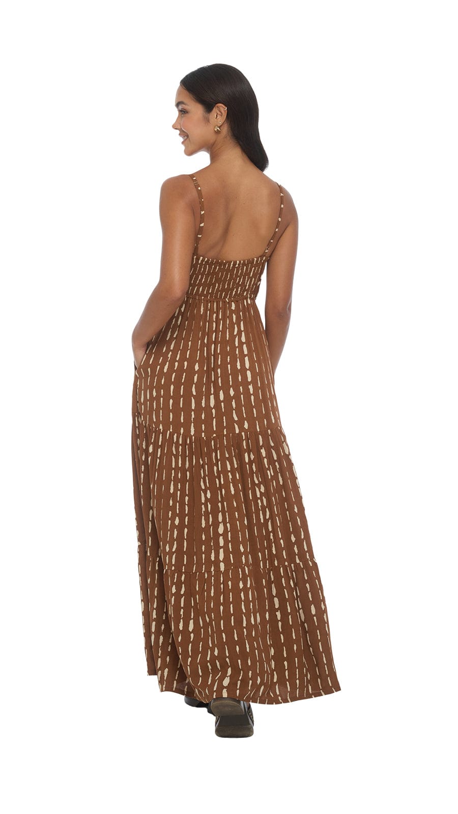 khushclothing DRESSES Zana Maxi Dress - Current Brown