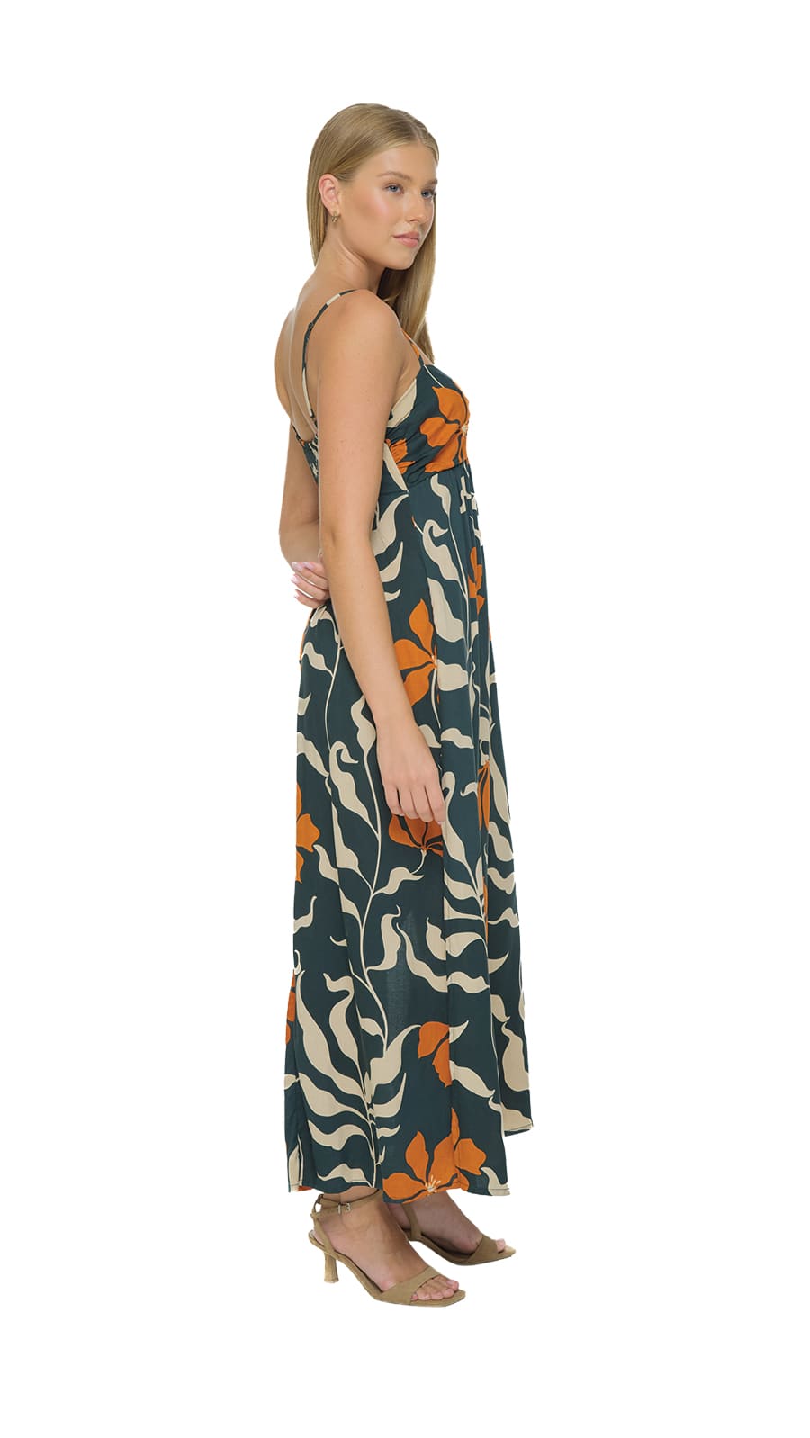 khushclothing DRESSES Zin Maxi Dress - Fleur Army