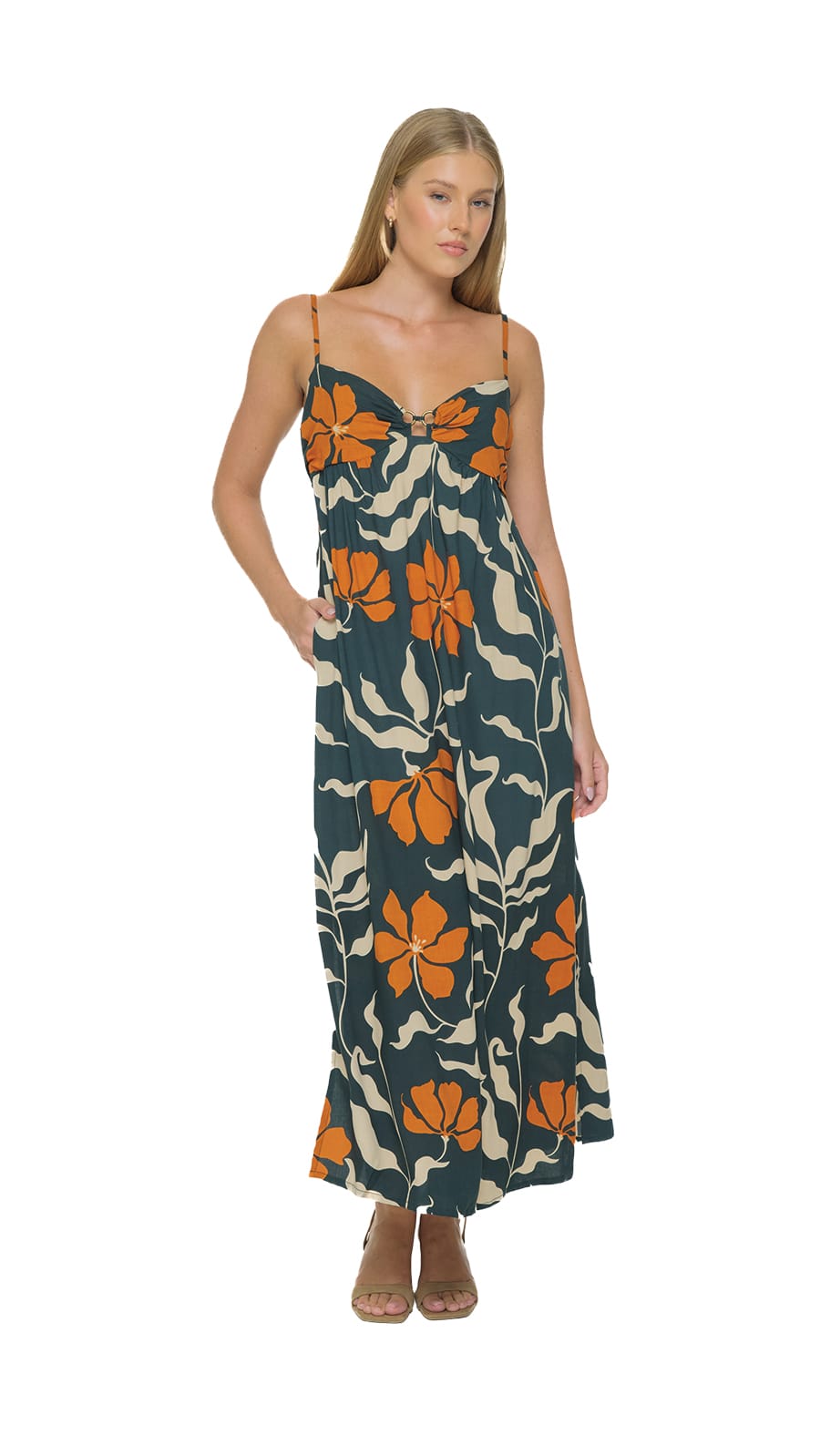 khushclothing DRESSES Zin Maxi Dress - Fleur Army