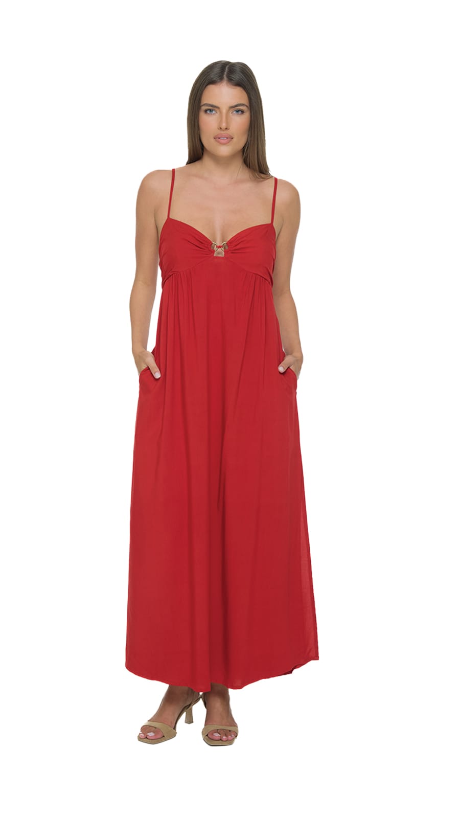 khushclothing DRESSES Zin Maxi Dress - Red