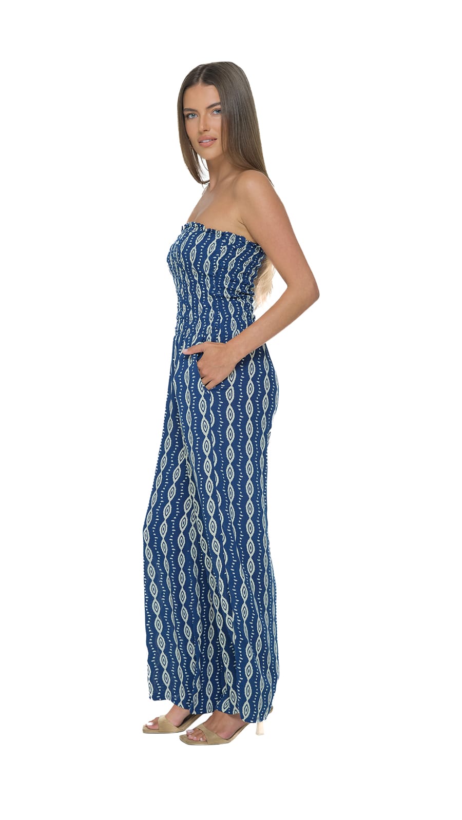 khushclothing JUMPSUITS Smocked Top Lawai Jumpsuit - Axis Navy