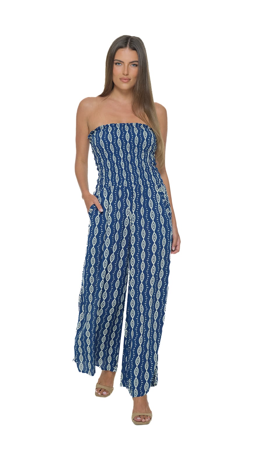 khushclothing JUMPSUITS Smocked Top Lawai Jumpsuit - Axis Navy