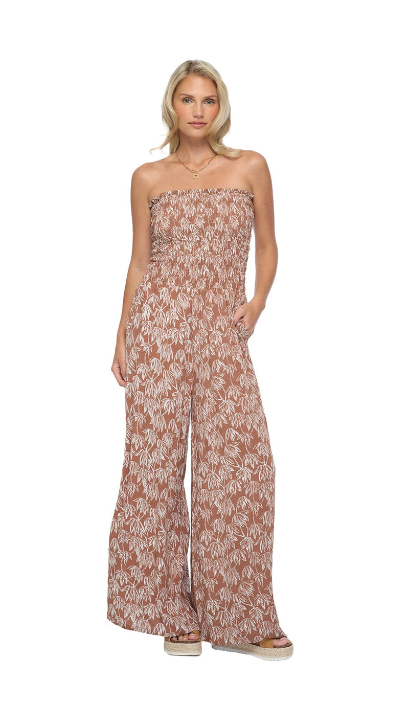 khushclothing JUMPSUITS Smocked Top Lawai Jumpsuit - Canopy Brown
