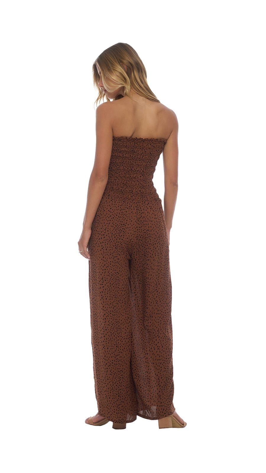 khushclothing JUMPSUITS Smocked Top Lawai Jumpsuit - Granelli Cocoa