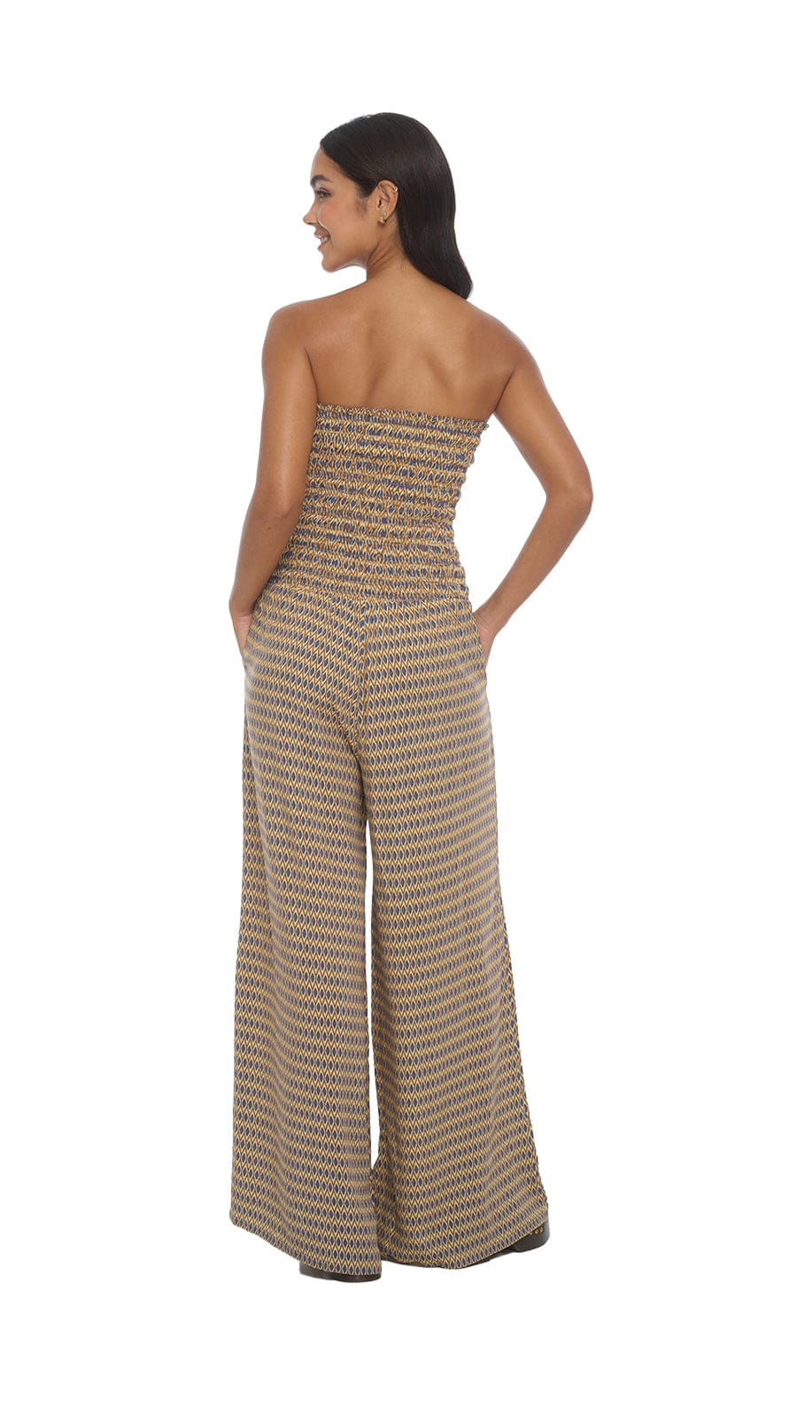 khushclothing JUMPSUITS Smocked Top Lawai Jumpsuit - Kiva Blue