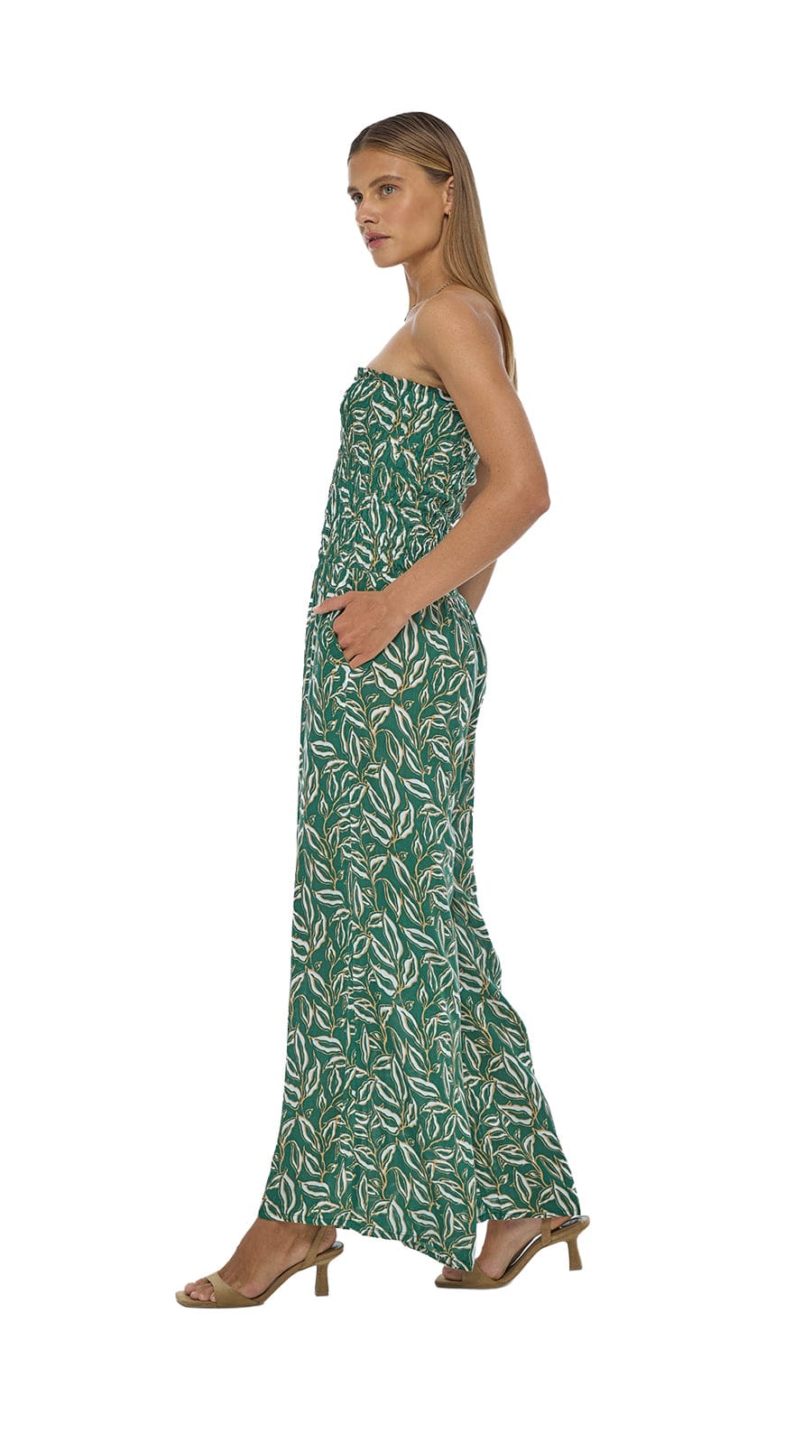 khushclothing JUMPSUITS Smocked Top Lawai Jumpsuit - Lauris Green