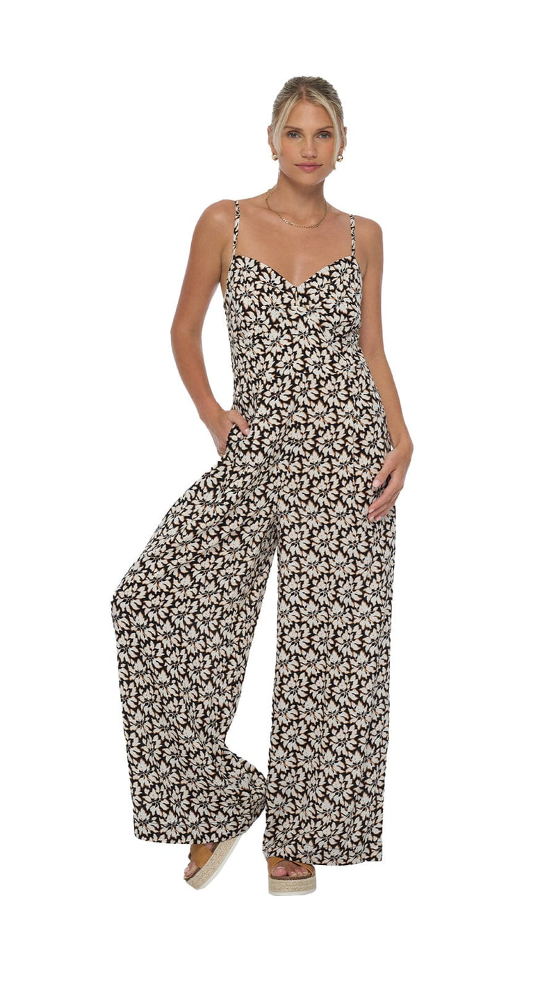 khushclothing JUMPSUITS Tropical Morena Jumpsuit - Bloomcrest Black