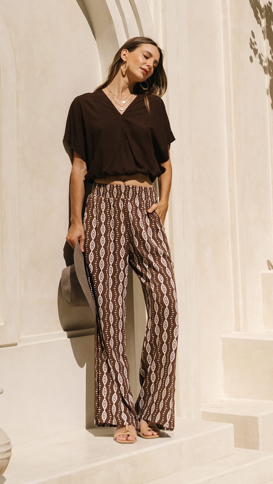 khushclothing PANTS Blooming Mahana Pants - Axis Brown