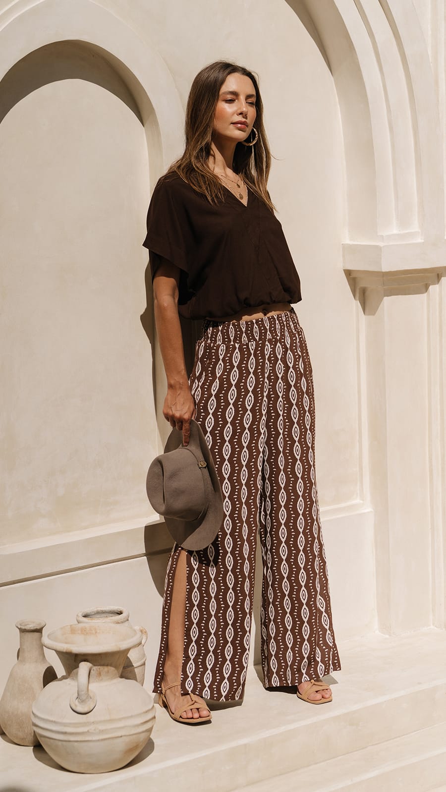 khushclothing PANTS Blooming Mahana Pants - Axis Brown