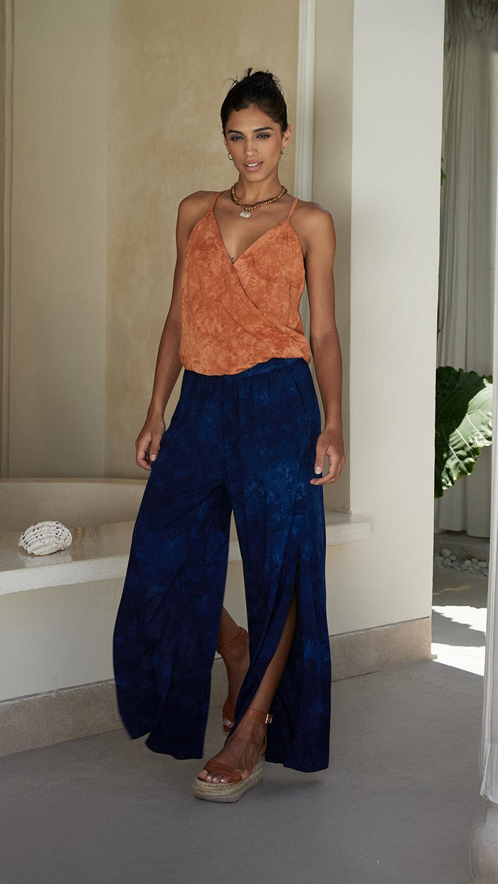 khushclothing PANTS Blooming Mahana Pants - Hazy Navy