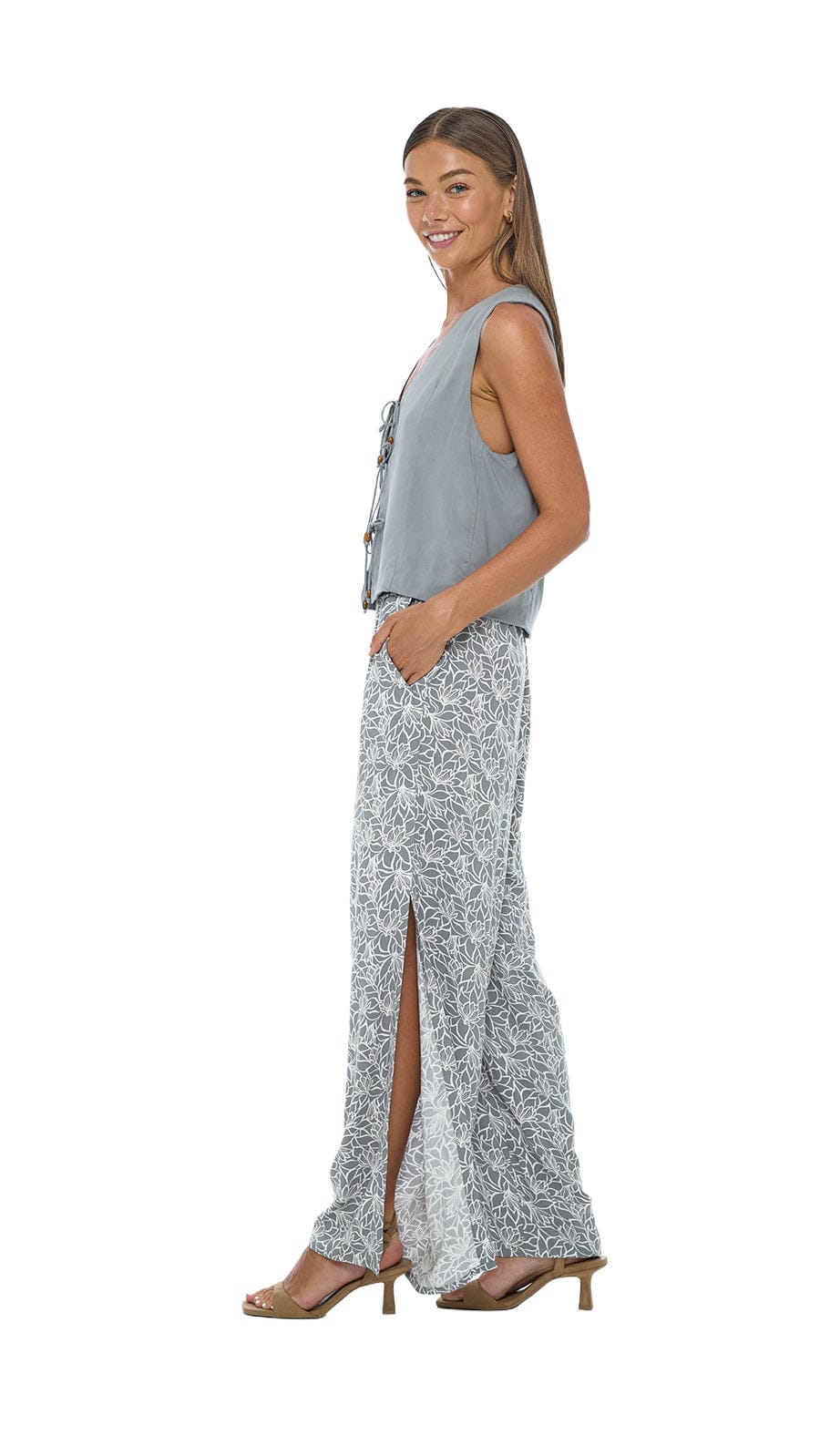 khushclothing PANTS Blooming Mahana Pants - Lysoria Grey