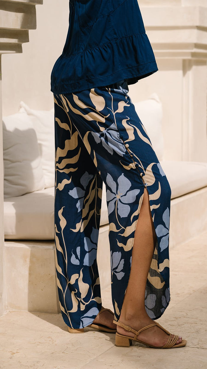 khushclothing PANTS Haven Pants - Fleur Navy