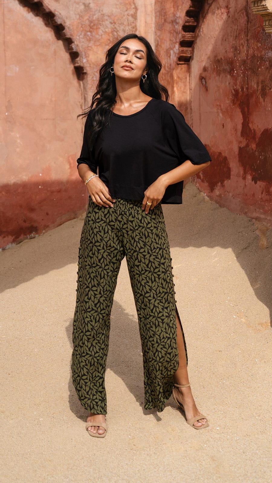 khushclothing PANTS Stairway to Haven Pants - Petaline Black