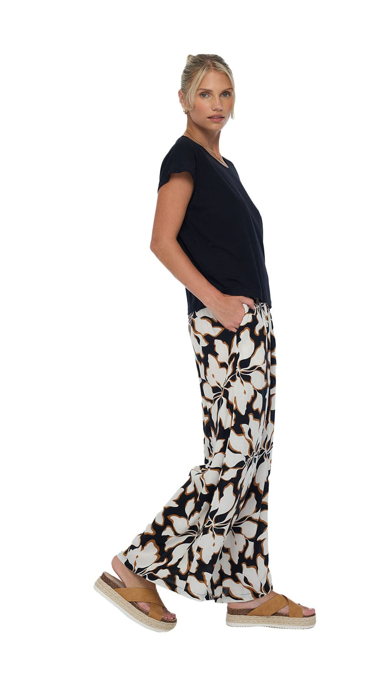 khushclothing PANTS Wide Leg Johanna Pants - Bloomtide Black