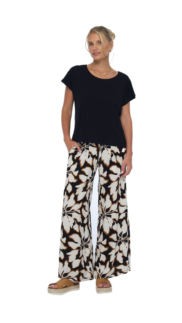 khushclothing PANTS Wide Leg Johanna Pants - Bloomtide Black