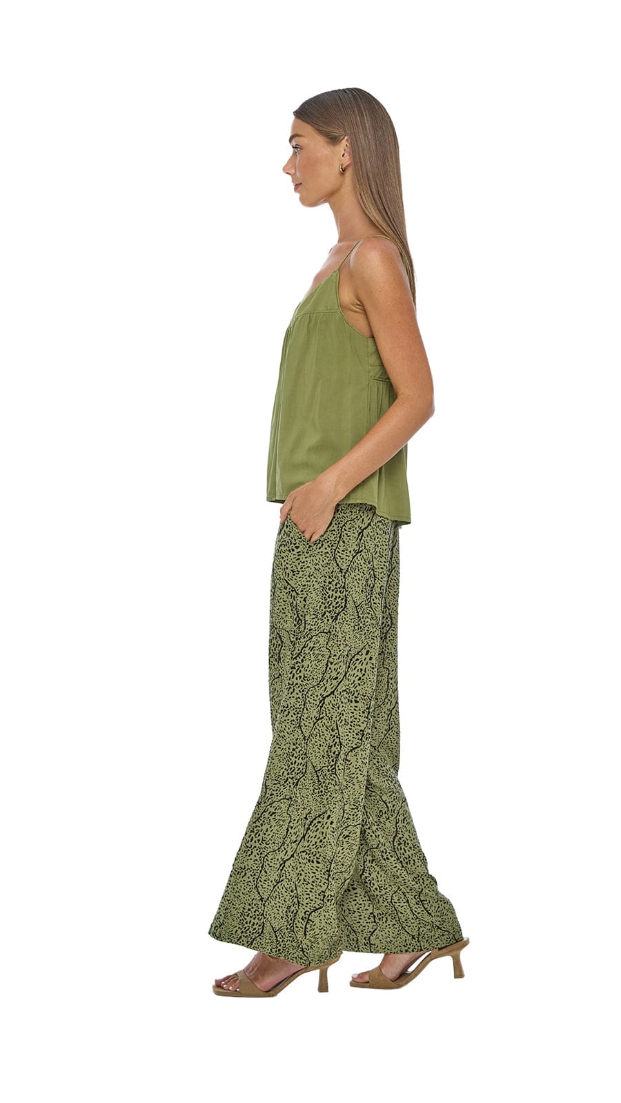 khushclothing PANTS Wide Leg Johanna Pants - Savanae Olive