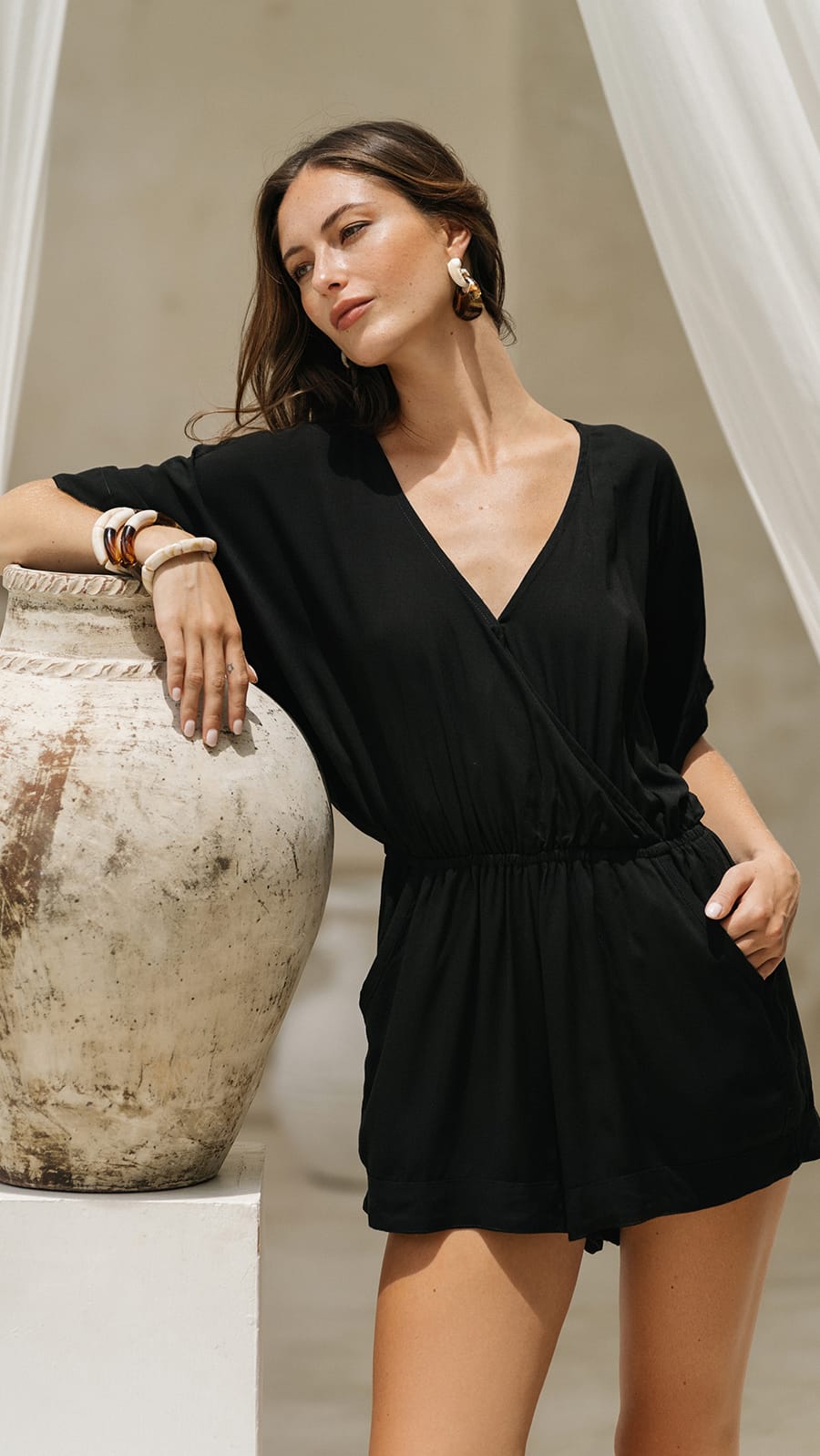khushclothing ROMPERS Boheme Wailea Romper - Solid Black