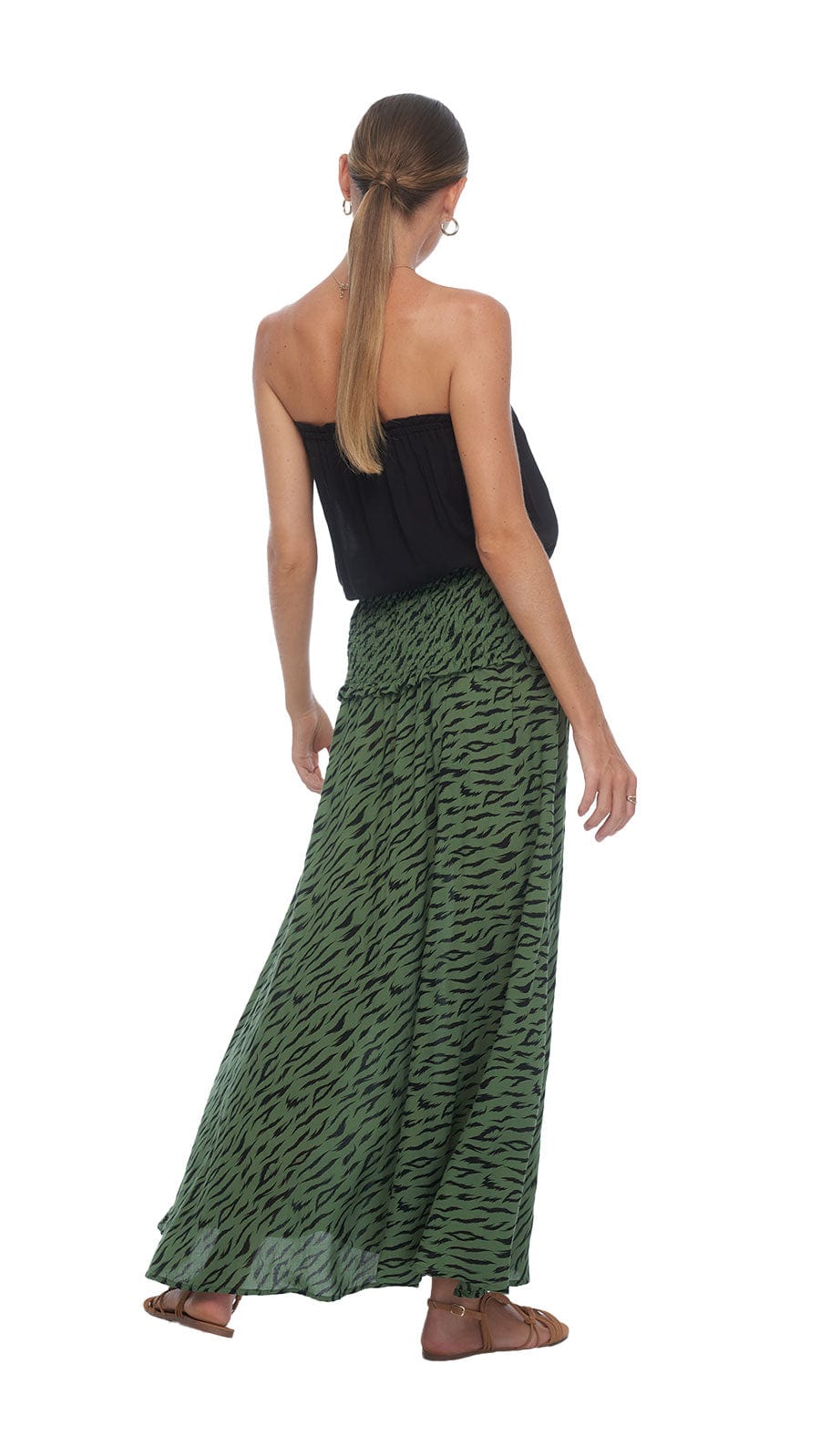 khushclothing SKIRT Wide Waistband Skirt Agata - Jungle Watercress