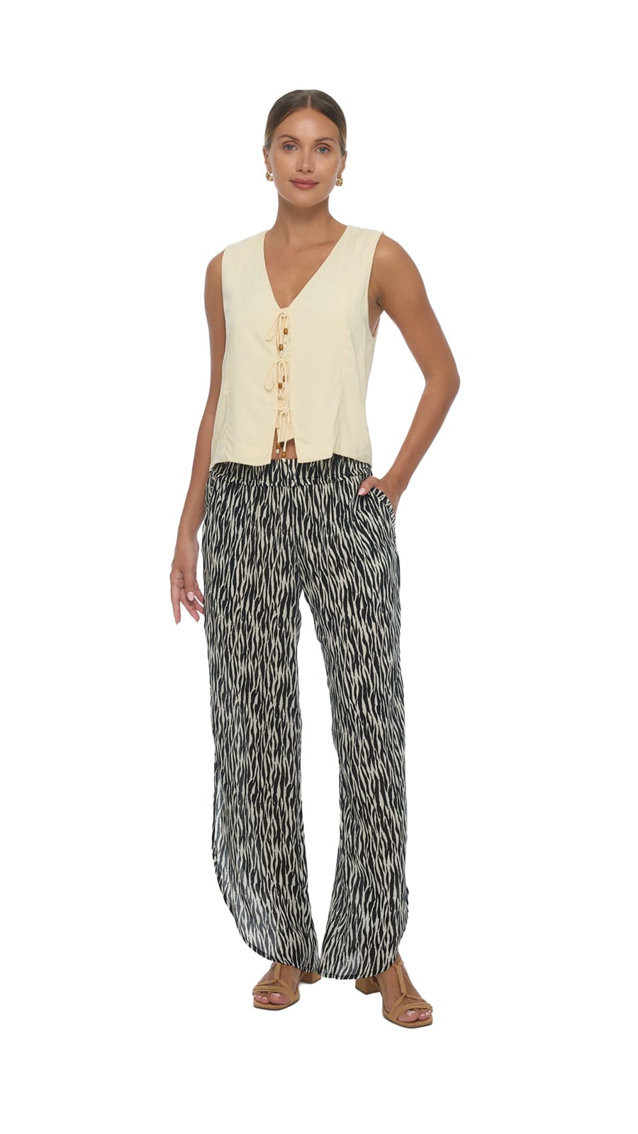 khushclothing TOPS Avelene Vest Top - Solid Ecru