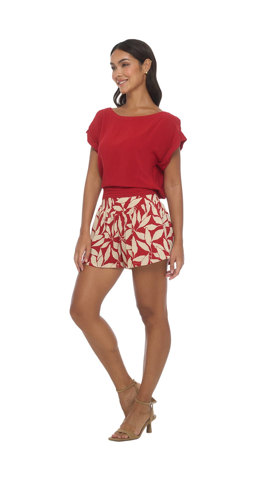 khushclothing TOPS Boat Neckline Mareva Top - Solid Ruby