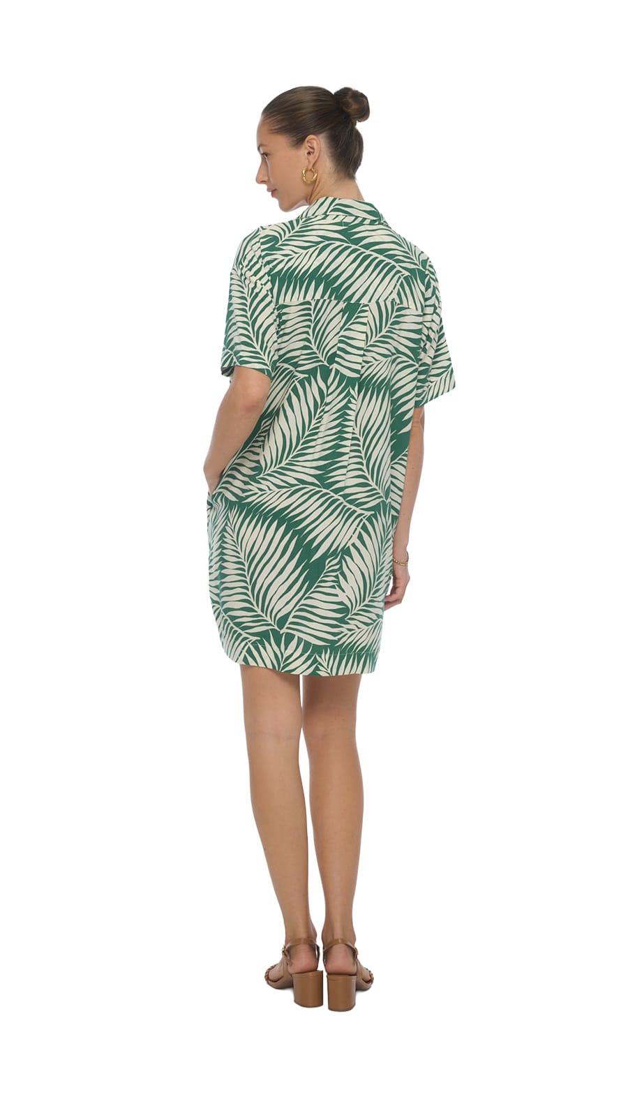 khushclothing TOPS Button Down Mini Shirt Dress Azuris - Drift Green