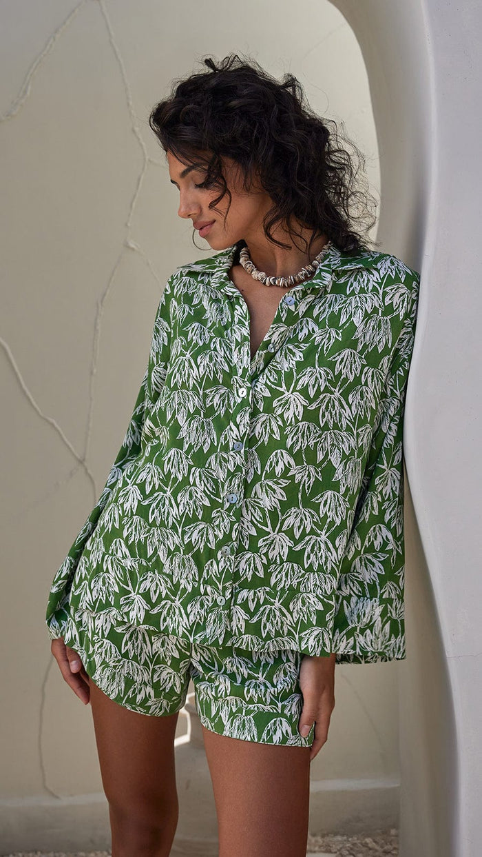 khushclothing TOPS Button Down Shirt Vanoria - Canopy Green