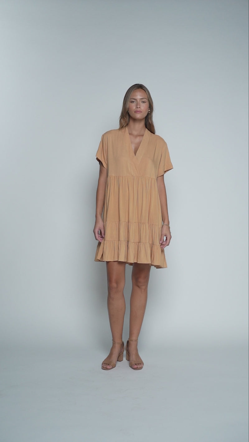 Free Spirit Heinui Mini Dress - Caramel Latte