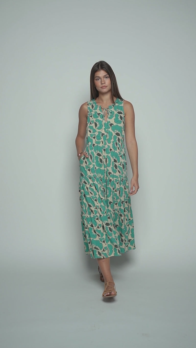 Genoa Incanto Midi Dress - Fiore Ocean