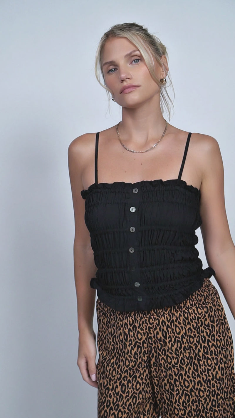 Smocked Top Jovia - Black