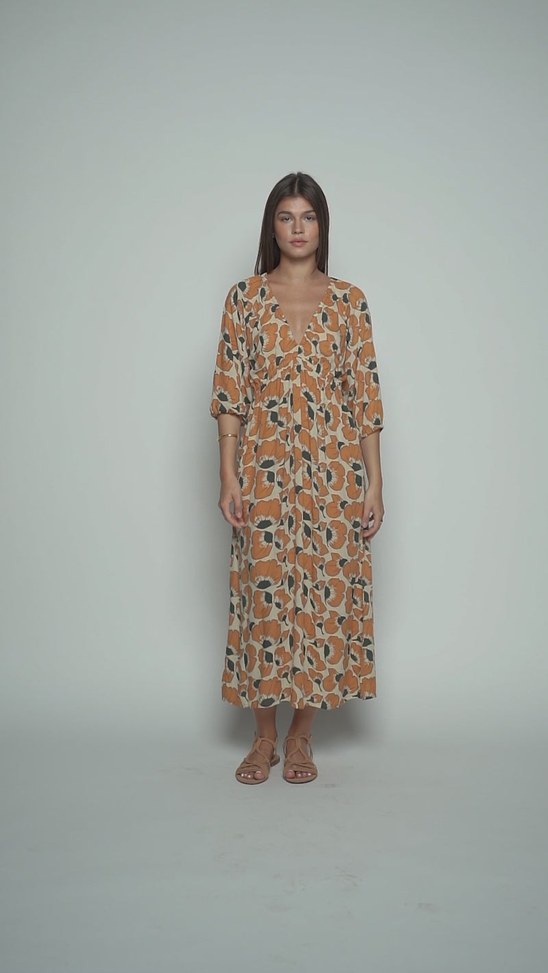 Molise Midi Dress - Fiore Honey