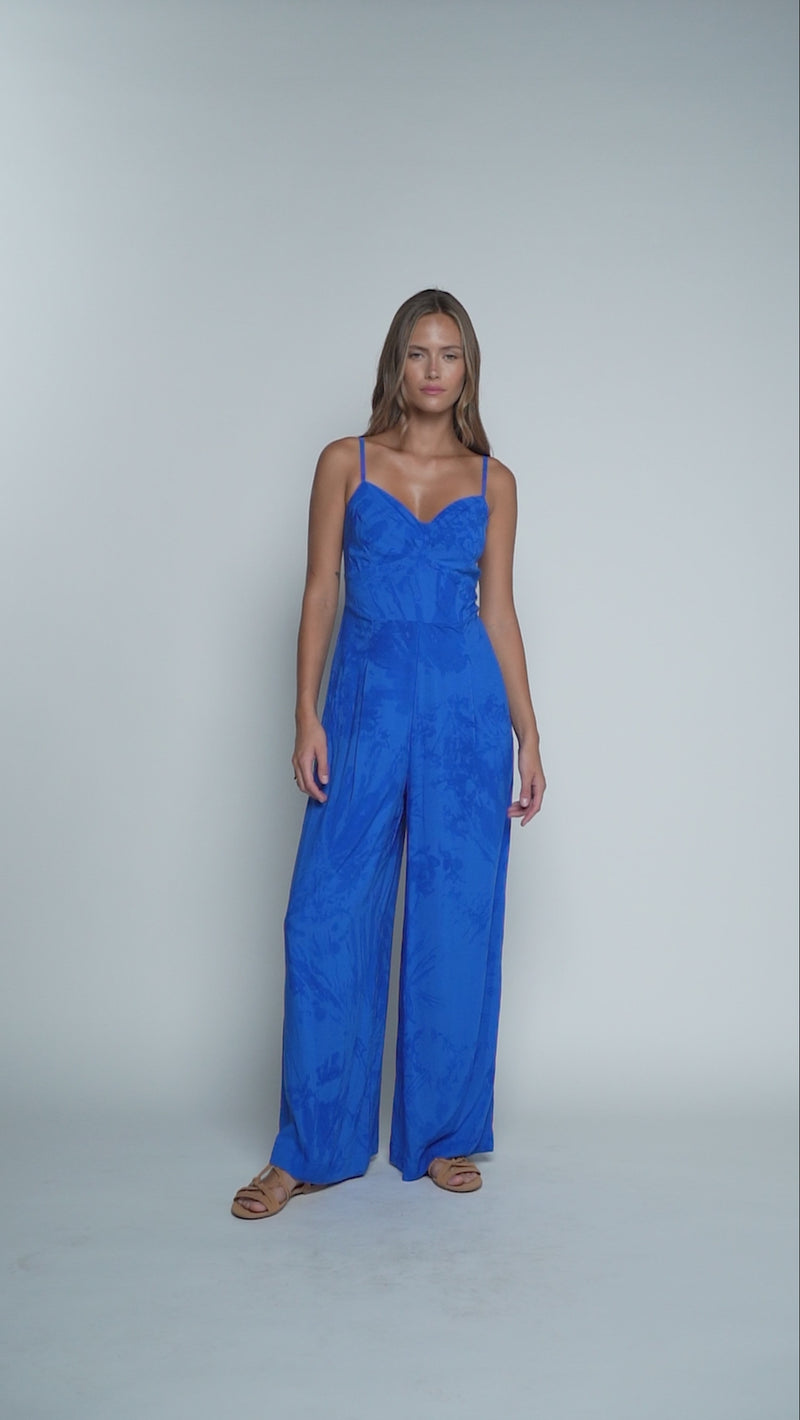 Tropical Morena Jumpsuit - Murky Cobalt