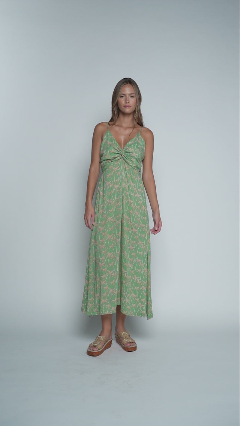 Lorena Midi Dress - Palm Peppermint