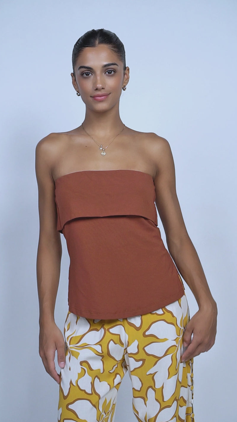 Aster Strapless Top - Mocha