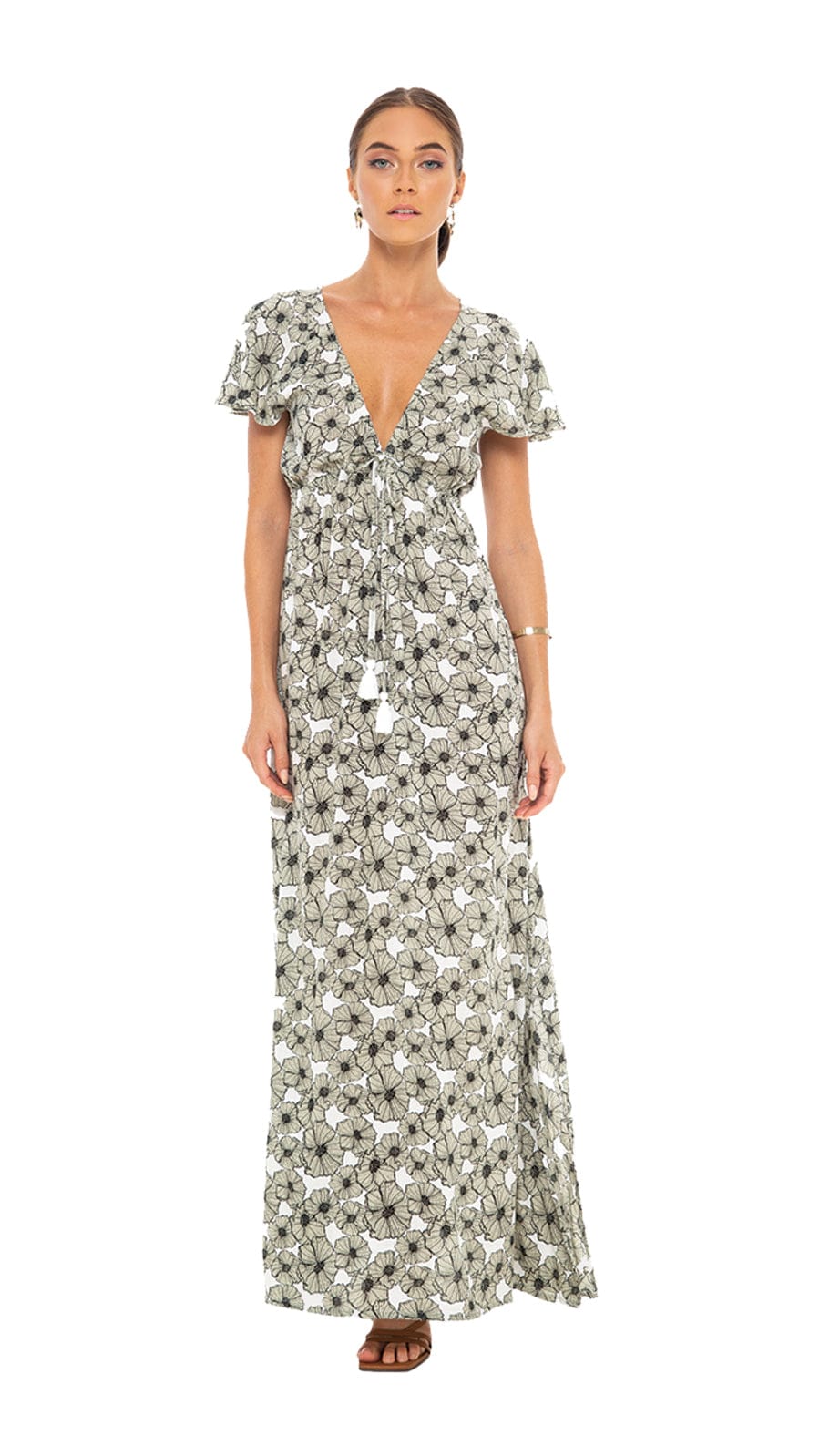 khushclothing DRESSES Floral Maxi Dress Leilani - Garden White