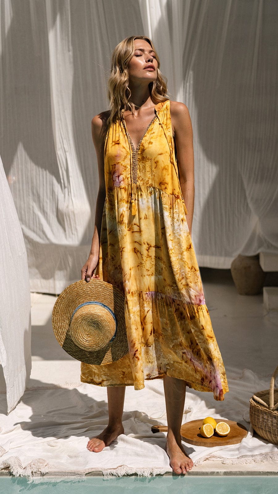 khushclothing DRESSES Golden Hour Midi Dress Jayana