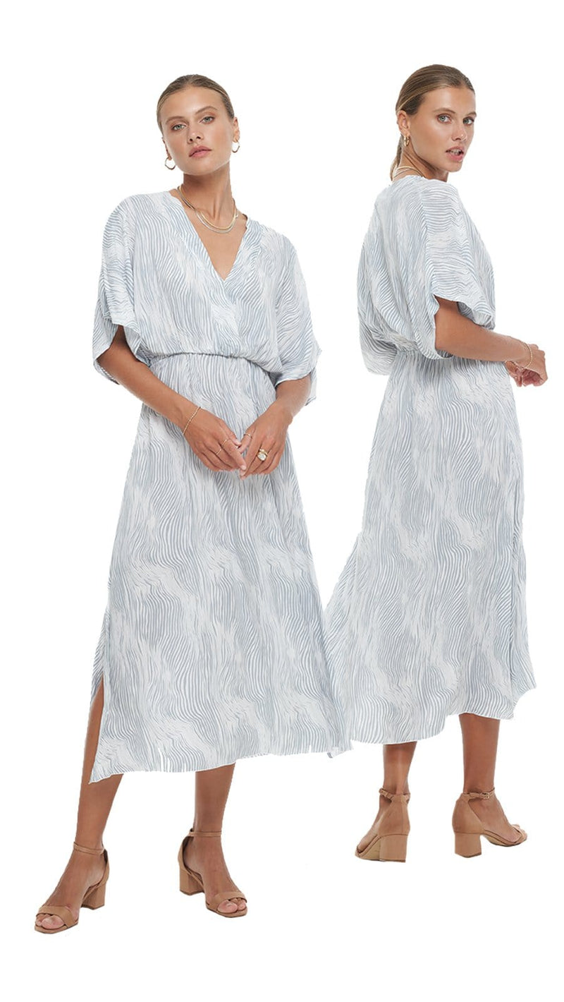 khushclothing DRESSES Paradise La Jolla Midi Dress - Zanzibar Silver