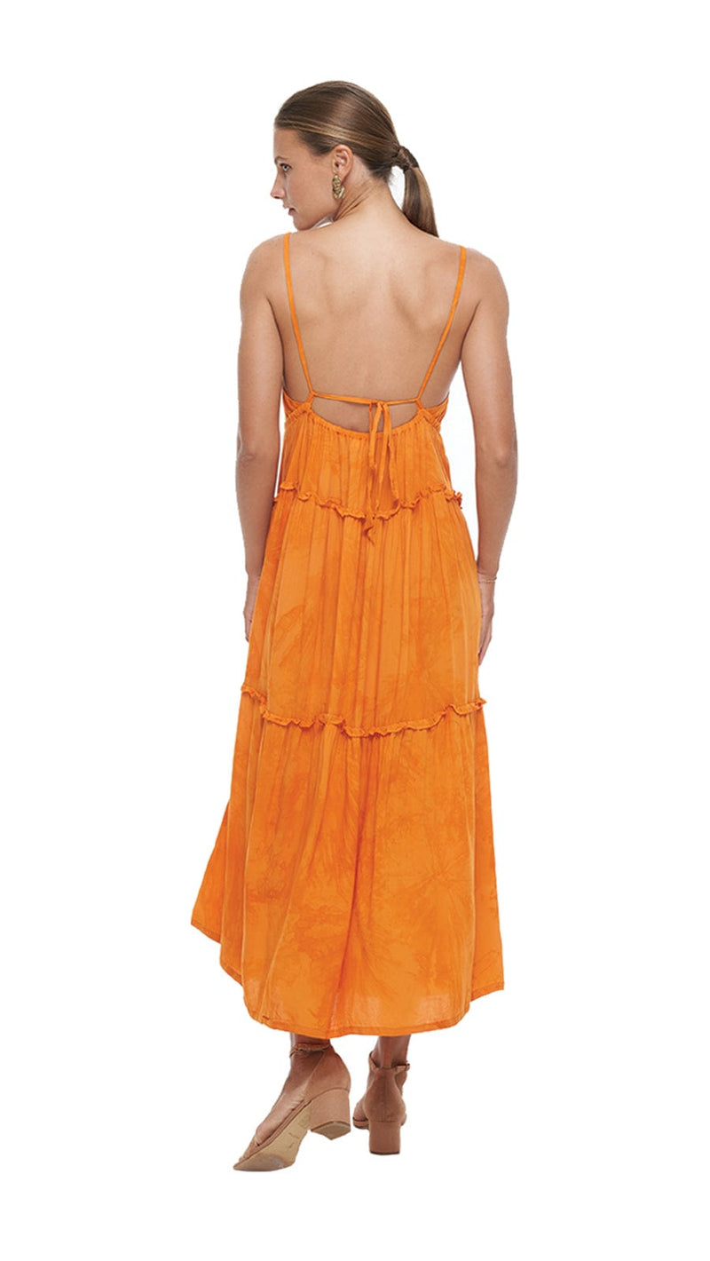 khushclothing DRESSES Sunray Yuna Midi Dress - Murky Tangerine